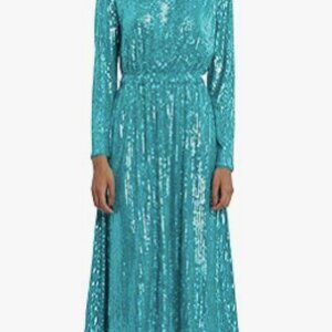 NWT Maggy London Women's Boat Neck Long Sleeve Midi Dress